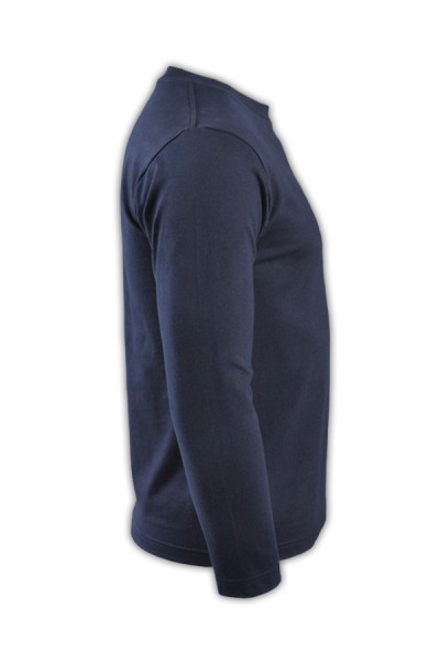 SKLST008 sapphire blue 031 long sleeved men' s T shirt 00101-LVC online ordering basic type typical classic whole cotton cotton 100% tee shirts long sleeved sporty breathable tees supplier long sleeved tshirts company price back view